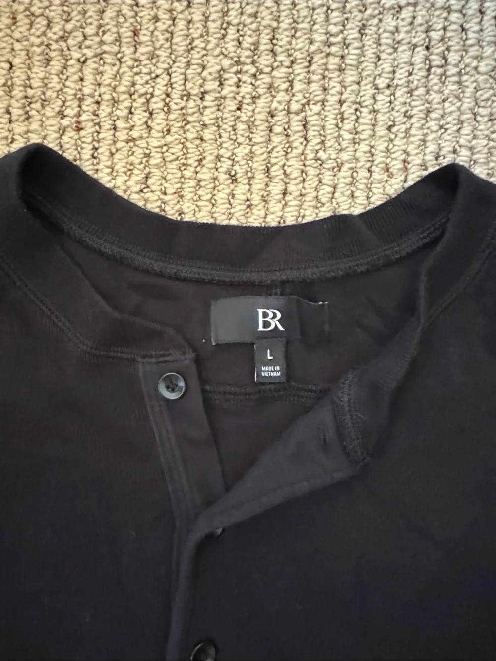 Banana Republic Black Henley Top - Black